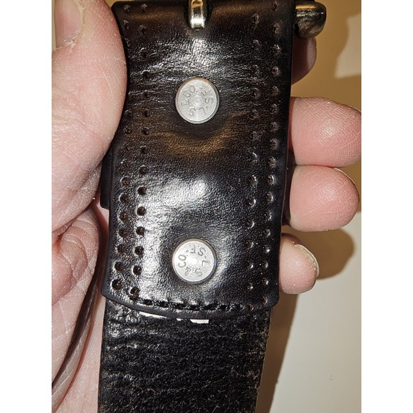 Levi's Leather Belt Black Sizec30/32 - Picture 3 of 7